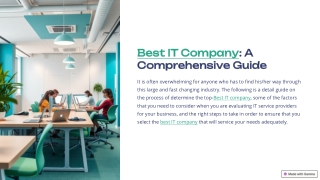 The Best IT Company: Innovating the Future of Technology