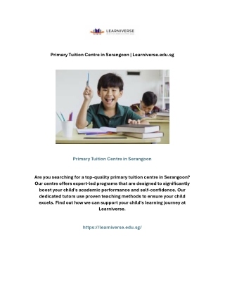 Primary Tuition Centre in Serangoon | Learniverse.edu.sg