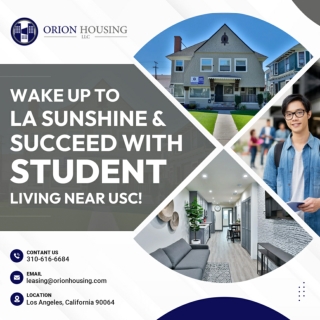 wake up to LA sunshine& succeed with student living near  USC!