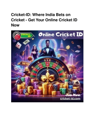 Cricket-ID_ Where India Bets on Cricket - Get Your Online Cricket ID Now