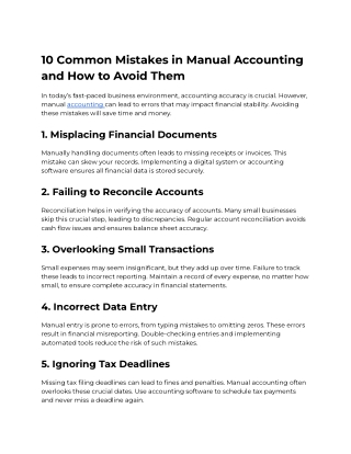10 Common Mistakes in Manual Accounting and How to Avoid Them