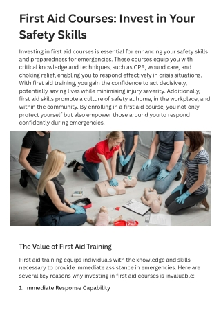 First Aid Courses Essential for Every Family
