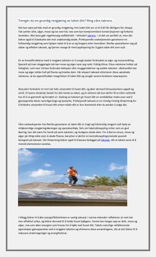 Trenger du en grundig rengjøring av taket ditt