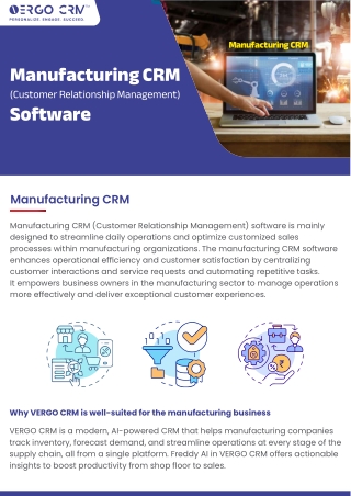 Streamline Your Manufacturing Business with VERGO CRM – GST Billing, Inventory