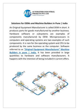 Solutions for OEMs and Machine Builders in pune.docx
