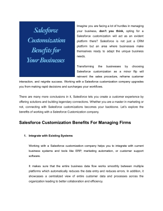 Boost Business Success with Salesforce Customization: Practical Benefits and App