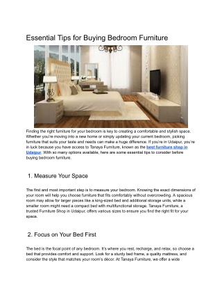 Essential Tips for Buying Bedroom Furniture