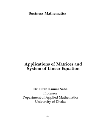 Application of Matrix and system