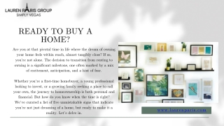 READY TO BUY A HOME- Lauren Paris