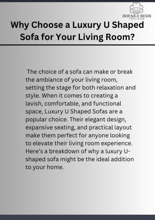 Why Choose a Luxury U Shaped Sofa for Your Living Room?