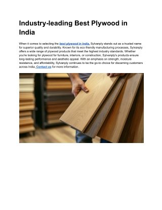 Industry-leading Best Plywood in India