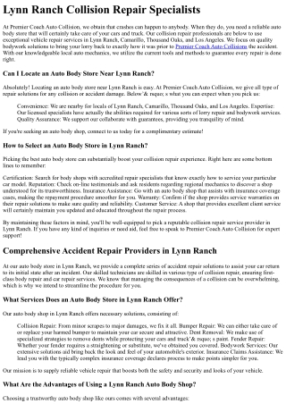 Accident Repair Lynn Ranch