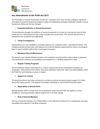 Blog-Latest amendments in POSH Act 2013