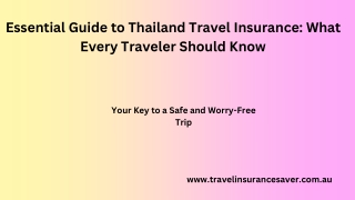 Essential Guide to Thailand Travel Insurance What Every Traveler Should Know