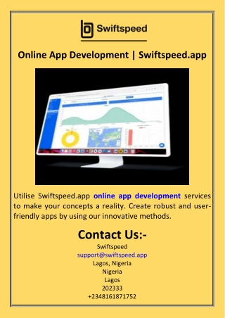 Online App Development  Swiftspeed.app