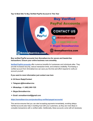 Top 12 Best Site To Buy Verified PayPal Account In This Year (1)