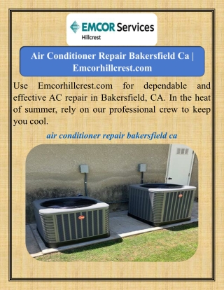 Air Conditioner Repair Bakersfield Ca   Emcorhillcrest.com