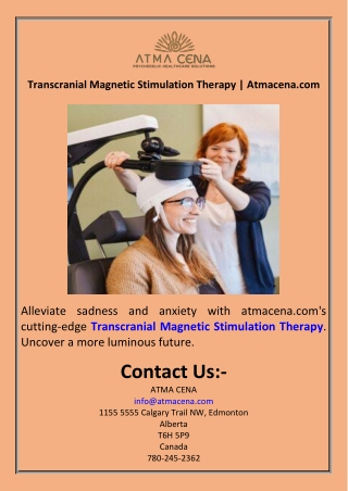 Transcranial Magnetic Stimulation Therapy  Atmacena.com