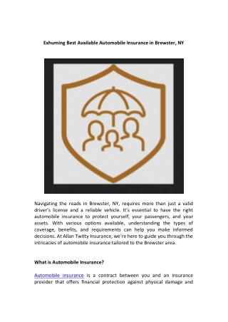 Automobile Insurance in Brewster, NY