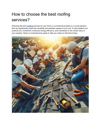 How to choose the best roofing services_
