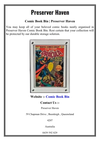 Comic Book Bin   Preserver Haven