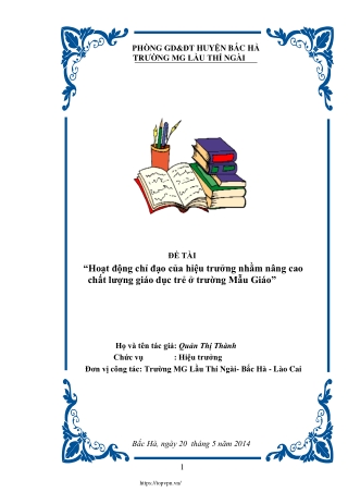 Hoạt động chỉ đạo của hiệu trưởng nhằm nâng cao chất lượng giáo dục trẻ ở MN
