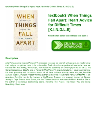 textbook$ When Things Fall Apart Heart Advice for Difficult Times [K.I.N.D.L.E]