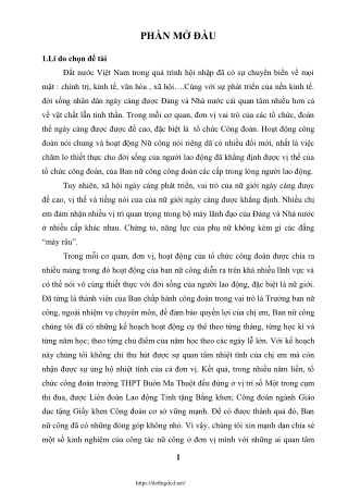 Công tác nữ công ở trường Trung học phổ thông