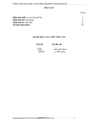 Sử dụng sơ đồ tư duy trong ôn thi tốt nghiệp - phần hình học không gian tổng hợp