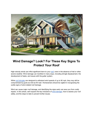 Wind Damage_ Look_ For These Key Signs To Protect Your Roof