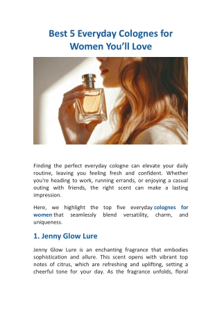 Best 5 Everyday Colognes for Women You’ll Love