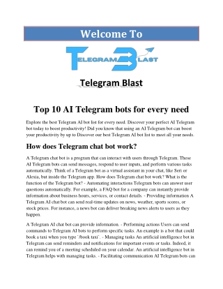 Top 10 AI Telegram bots for every need