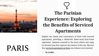 The Parisian Experience: Exploring the Benefits of Serviced Apartments