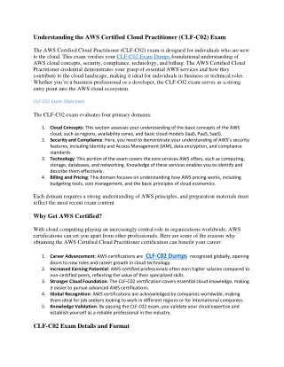 CLF-C02 Exam Dumps PDF