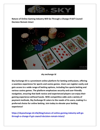 12 Nature of Online Gaming Industry Will Go Through a Change If GST Council Deci
