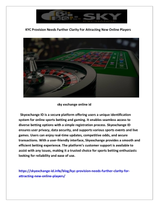 14 KYC Provision Needs Further Clarity For Attracting New Online Players