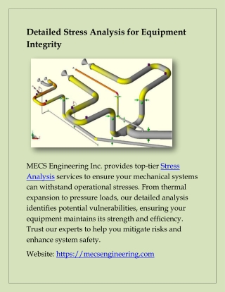 Detailed Stress Analysis for Equipment Integrity