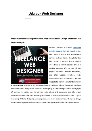 Freelance Website Designer in India, Freelance Website Design, Best freelance we