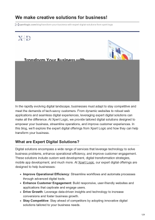 Transform Your Business with Expert Digital Solutions from Xpert Logic