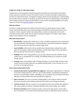 A Beginner’s Guide to Trade Indices Online