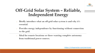 Off-Grid Solar System – Reliable, Independent Energy
