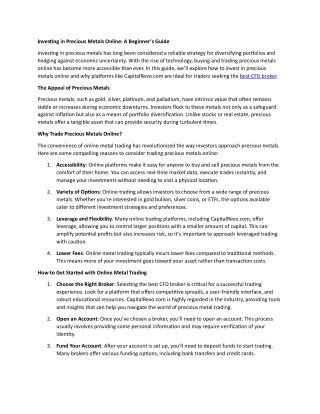 Investing in Precious Metals Online A Beginner’s Guide (1)