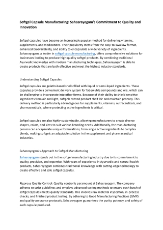 softgel capsule manufacturing