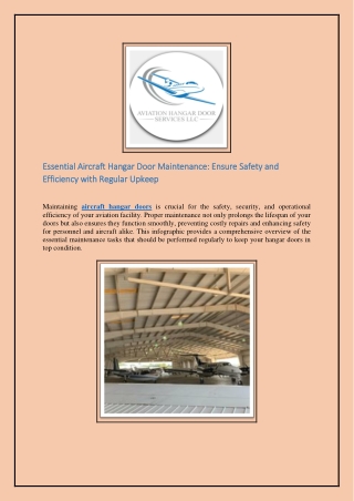 Essential Aircraft Hangar Door Maintenance: Ensure Safety and Efficiency with Re