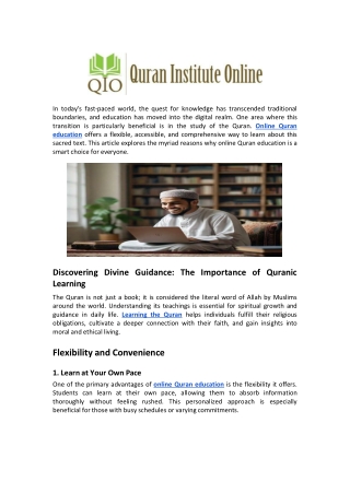 Why Online Quran Education is a Smart Choice for Everyone