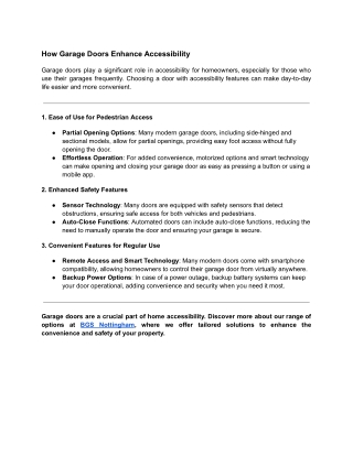 How Garage Doors Enhance Accessibility