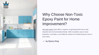 Why Choose Non-Toxic Epoxy Paint for Home Improvement