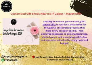 Customized Gift Shops Near me in Jaipur -  Maven Gifts