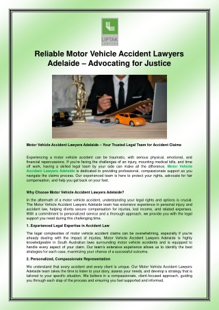 Reliable Motor Vehicle Accident Lawyers Adelaide – Advocating for Justice