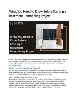 What You Need to Know Before Starting a Basement Remodeling Project